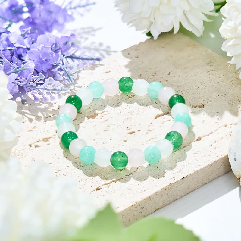 Bracciale In Pietre Naturali Di Fluorite Verde 8mm - Perle Rotonde Per La Guarigione Dei Chakra