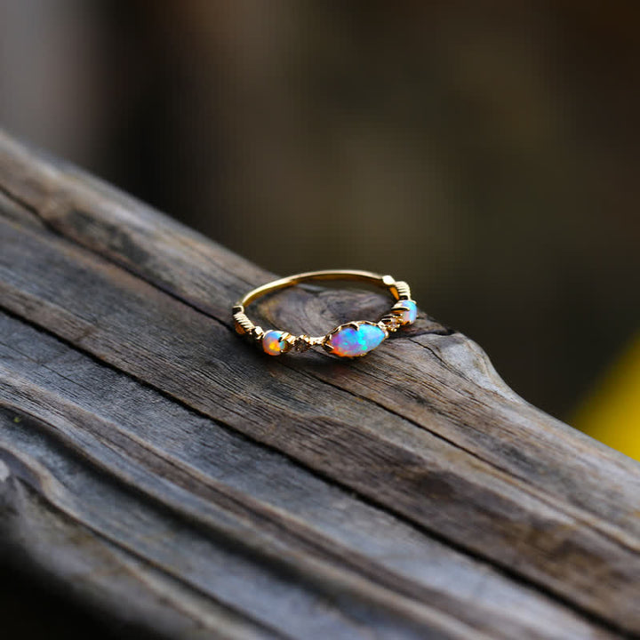 Olivenorma "Amore e sincerità" - Anello vintage Opale Reki 