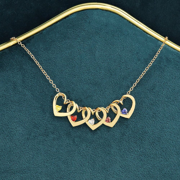 Olivenorma Collana con ciondolo a forma di cuore in cristallo con pietra portafortuna per la mamma e la famiglia
