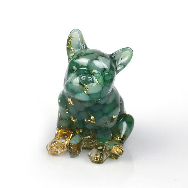 Decorazione in pietra preziosa Bulldog francese in cristallo Olivenorma - Avventurina verde - image 10