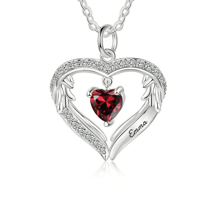 Olivenorma Collana regalo personalizzata con pietra portafortuna e nome inciso CZ