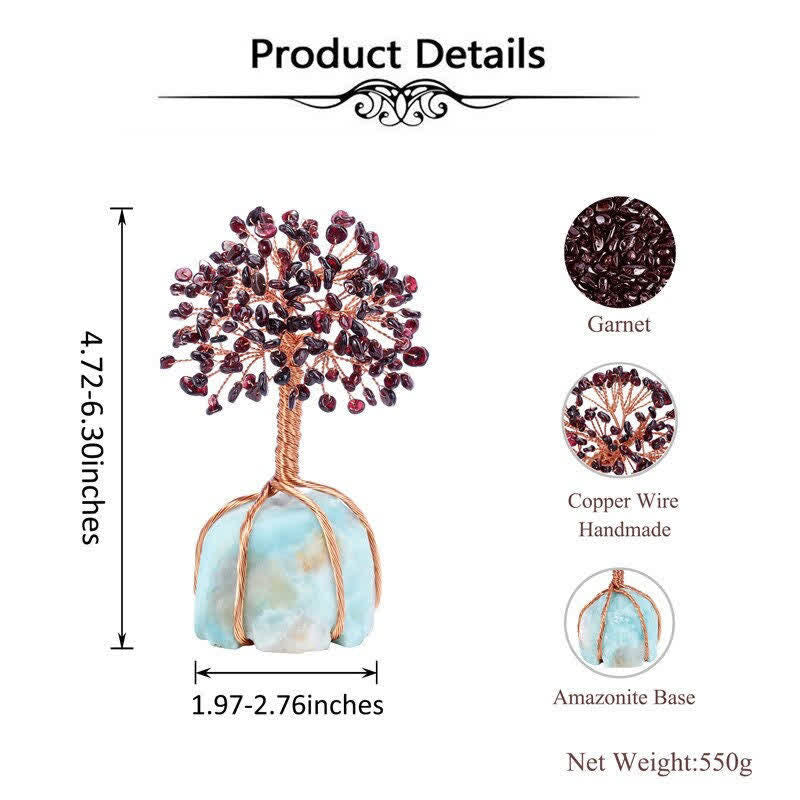Foglie di granato Olivenorma Base Amazzonite Albero Feng Shui 