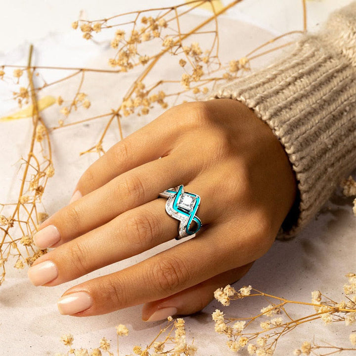 Anello Olivenorma Turchese Ocean Wave
