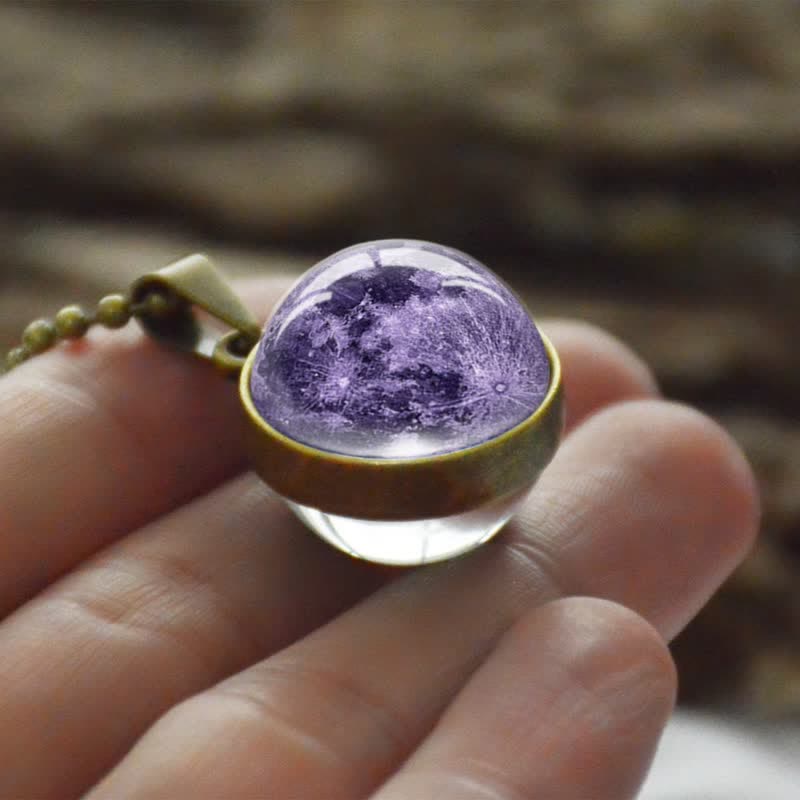 Collana con sfera in vetro di luna e colori Olivenorma