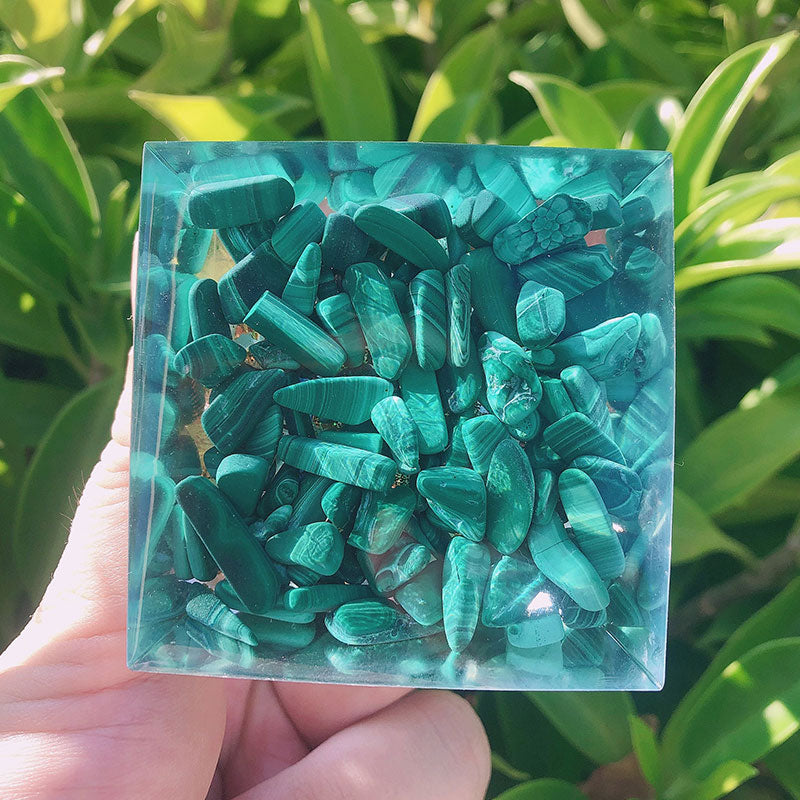 Olivenorma Turchese con Malachite Albero della Vita Piramide Orgonica