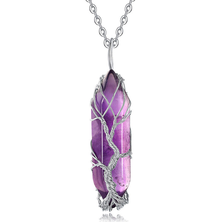 Collana in cristallo Olivenorma con pietra preziosa dell'albero della vita