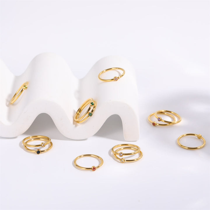 Olivenorma Birthstone Anello sottile per la nascita di 12 mesi - image 4