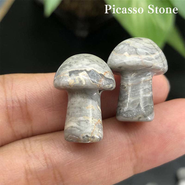 Decorazione in miniatura di funghi in cristallo naturale Olivenorma 