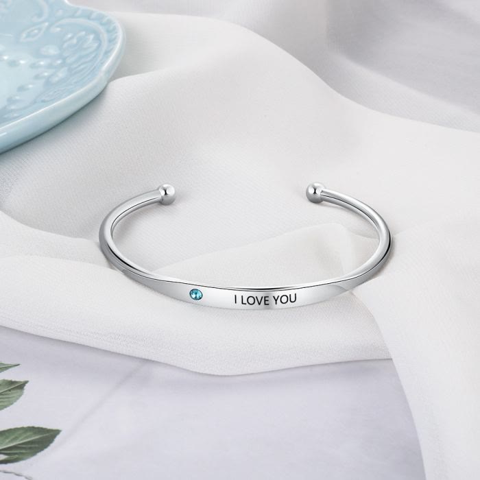 Olivenorma Bracciale personalizzato con incisione e pietra portafortuna