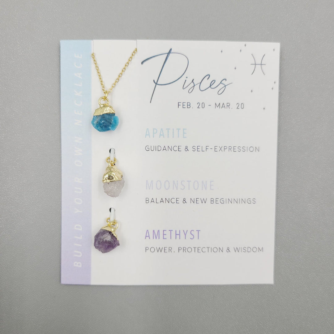 Collana con pendenti in cristallo grezzo dello zodiaco Olivenorma 