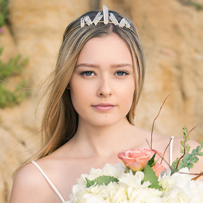 Olivenorma Clear Crystal Minimal Fairy Crystal Crown - image 1