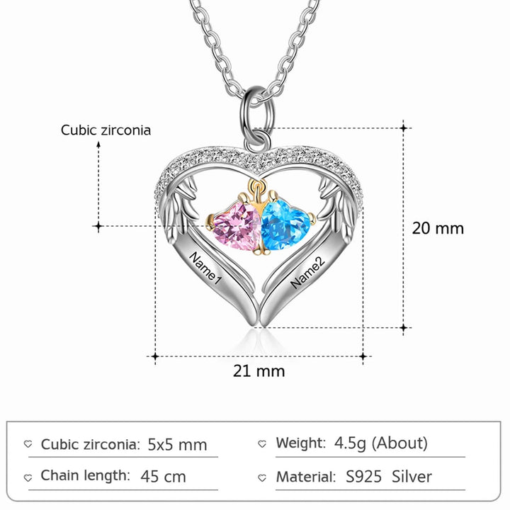 Olivenorma Collana regalo personalizzata con pietra portafortuna e nome inciso CZ