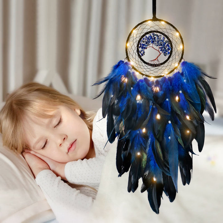 Olivenorma Crystal Tree Of Life Piuma Glow Dream Catcher 