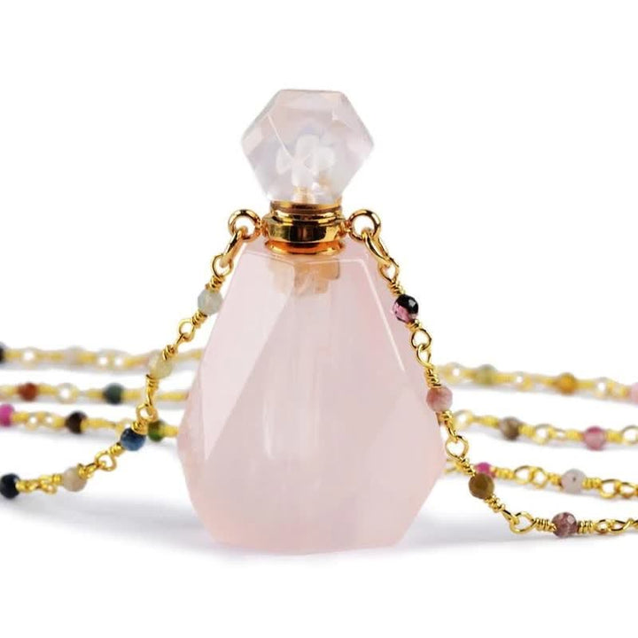 Collana con bottiglia di profumo di cristallo
