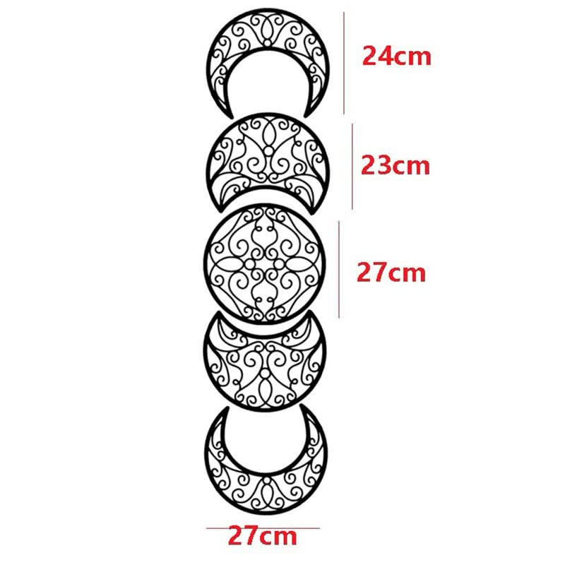 Decorazione da parete con fasi lunari in legno