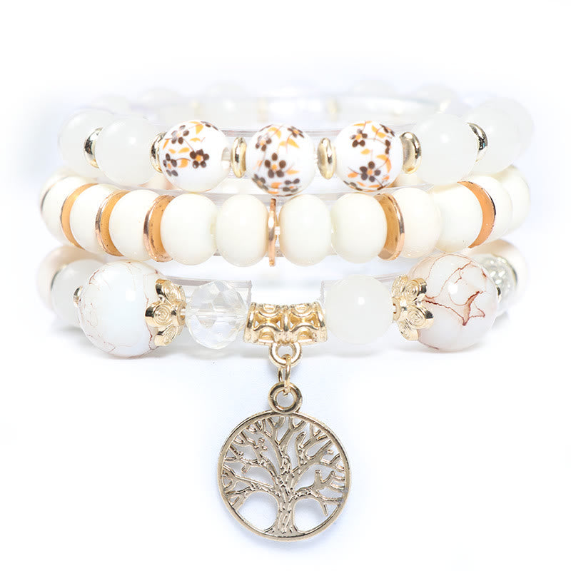 Olivenorma Boho Braccialetto di cristallo fatto a mano con albero della vita 