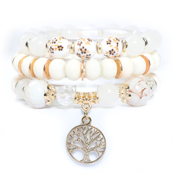 Olivenorma Boho Braccialetto di cristallo fatto a mano con albero della vita 