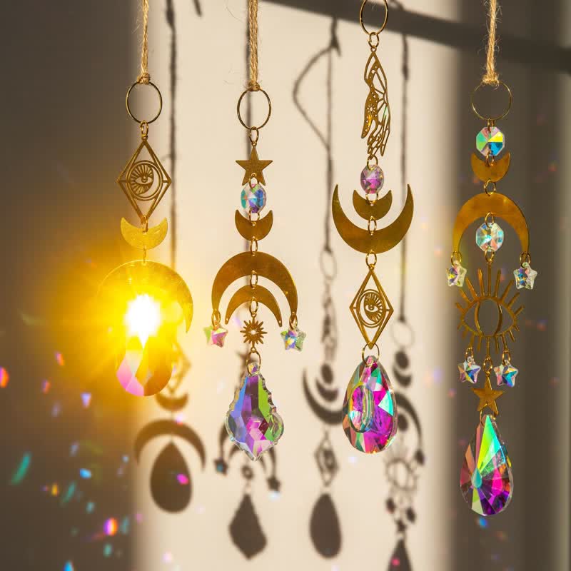 Acchiappasole con campanella a vento con protezione lunare e malocchio