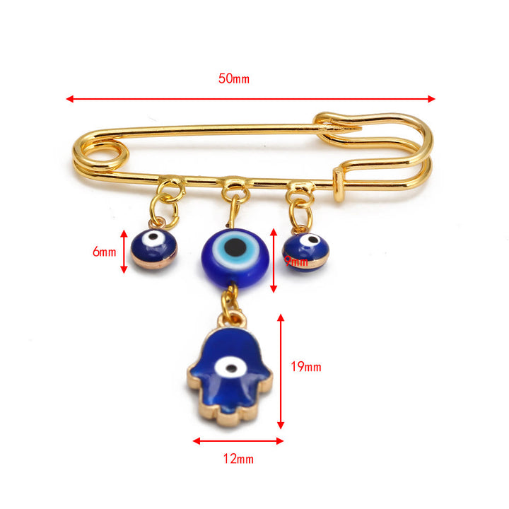 Spilla serie Hamsa con occhio malvagio Olivenorma