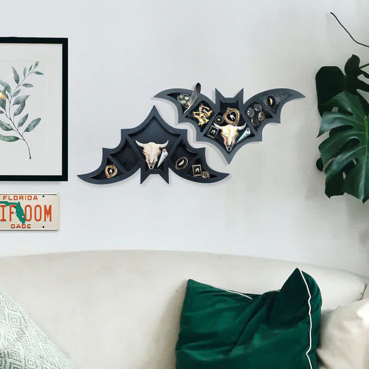 Mensola in cristallo di legno a forma di pipistrello Olivenorma