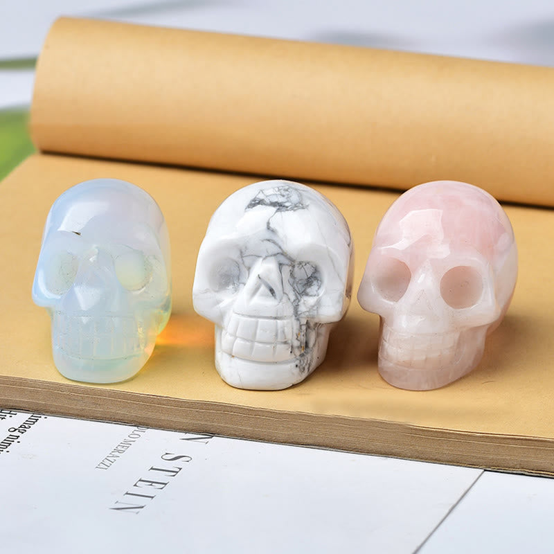 Olivenorma Crystal Inciso Teschio Artigianato Decorazione Pietre Preziose