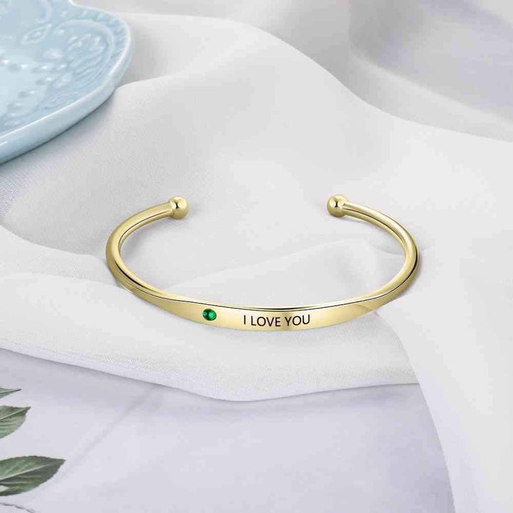 Olivenorma Bracciale personalizzato con incisione e pietra portafortuna