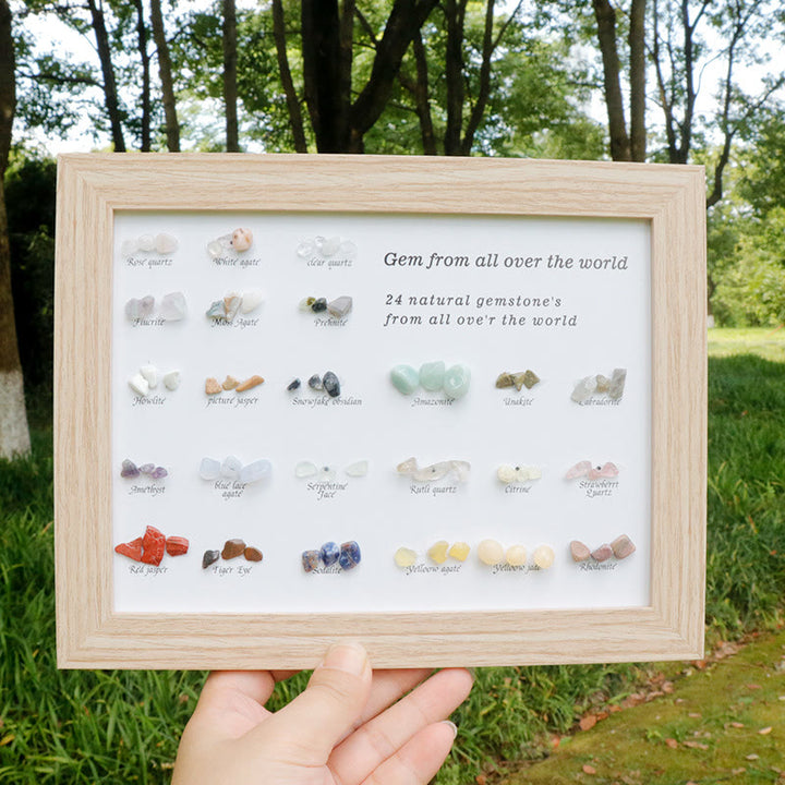 Olivenorma 24 tipi di campioni di cristallo Materiali didattici Decorazione con pietre preziose