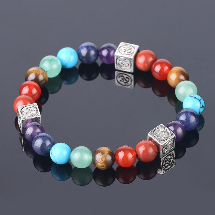 Olivenorma Bracciale Yoga con Perline Multicolore 7 Chakra