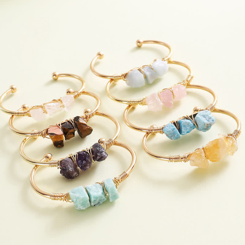 Bracciale vintage Olivenorma con pietre preziose di cristallo grezzo