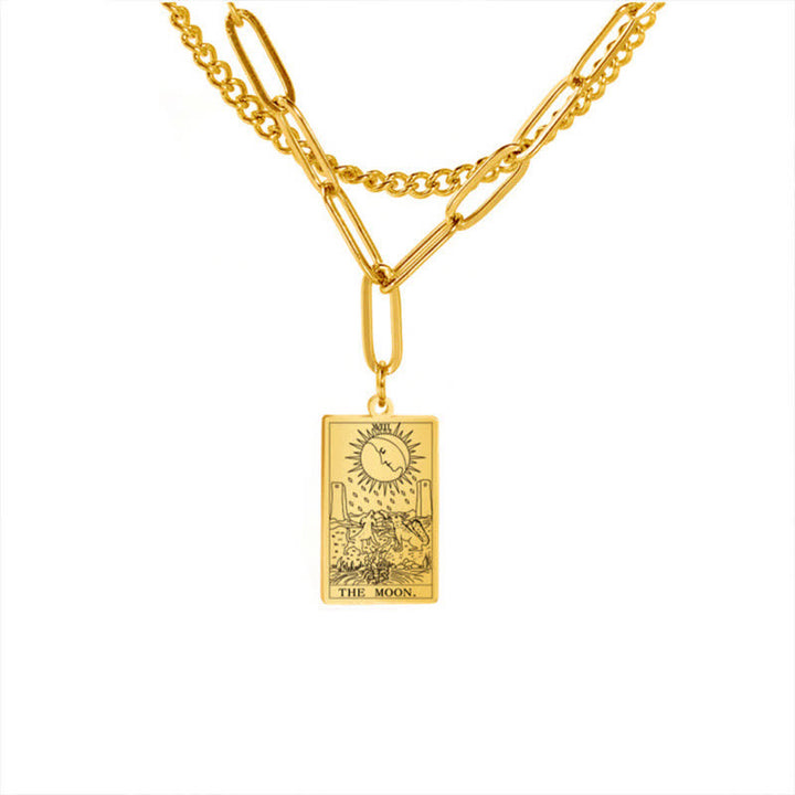 Collana a doppia catena con carta dei tarocchi Olivenorma