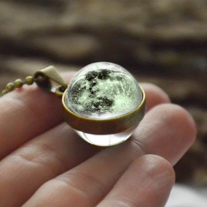 Collana con sfera in vetro di luna e colori Olivenorma