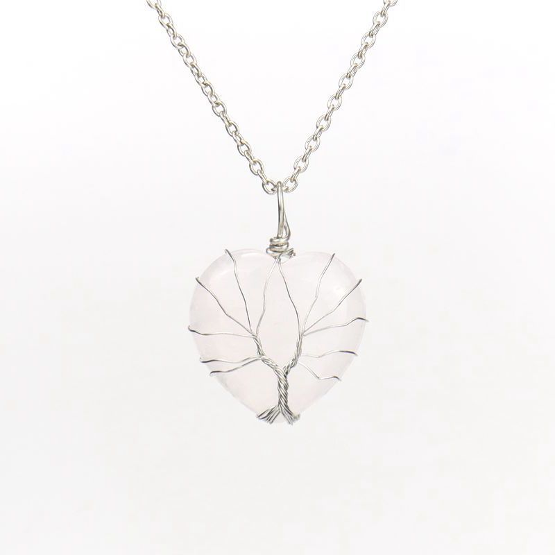 Collana a forma di cuore in cristallo naturale Olivenorma