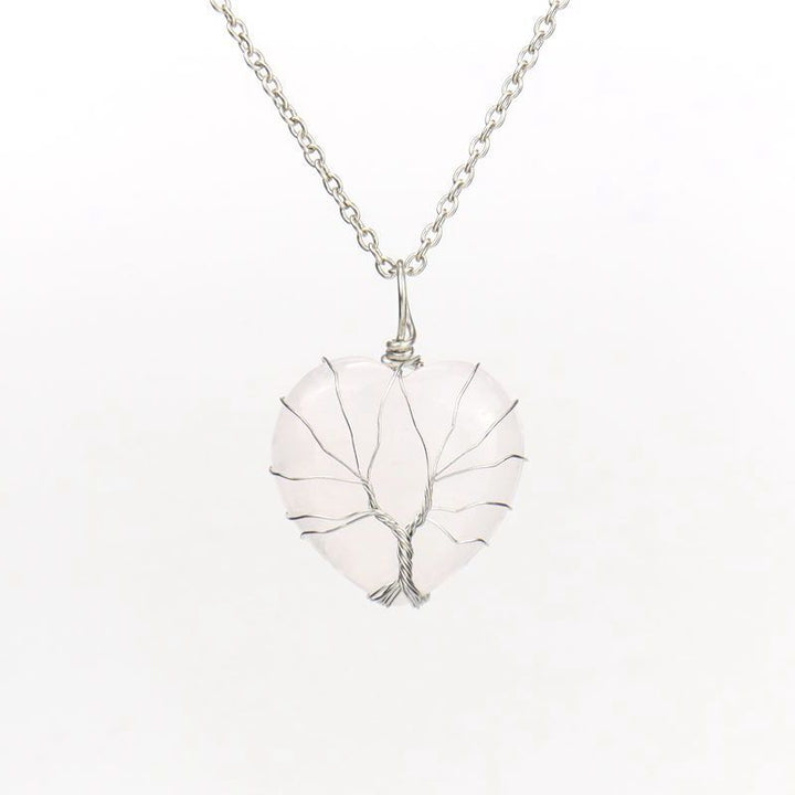 Collana a forma di cuore in cristallo naturale Olivenorma
