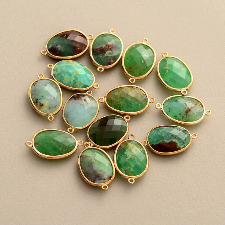 Bracciale in giada verde naturale Olivenorma con perline Boho 