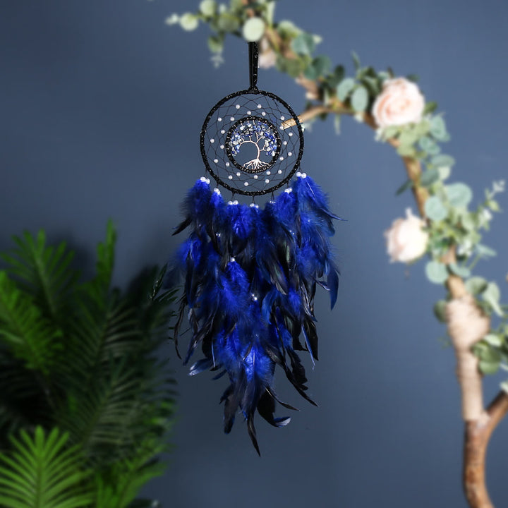 Olivenorma Albero della vita Sodalite blu Ghiaia Dream Catcher
