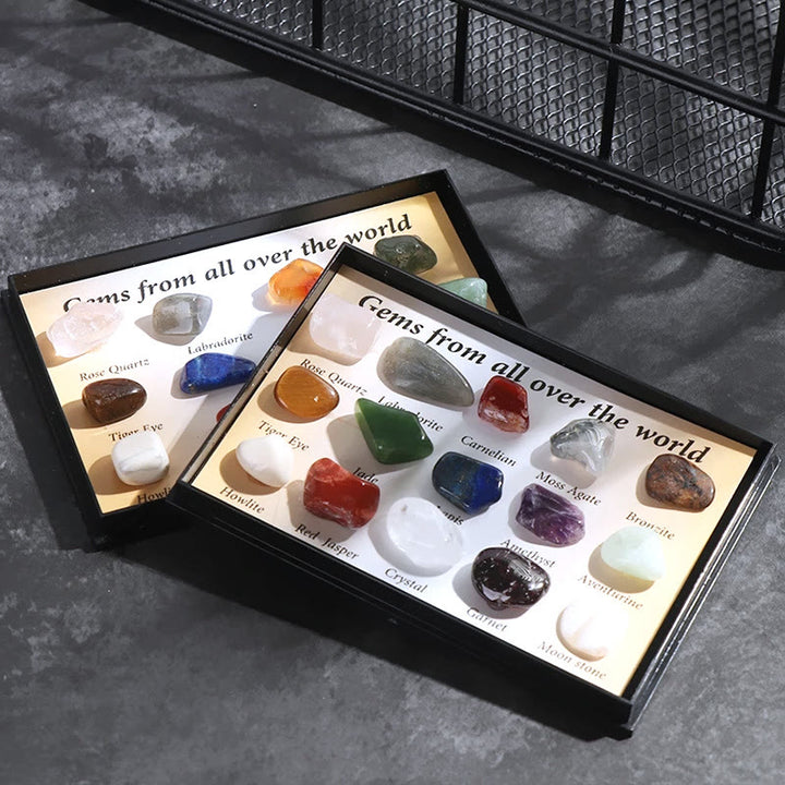 Olivenorma Pietra naturale 15 pezzi Set di cristalli Decorazione con pietre preziose