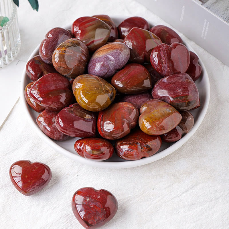 Olivenorma Agata Rossa Lucida Pietra da Gioco Cristallo Cuore