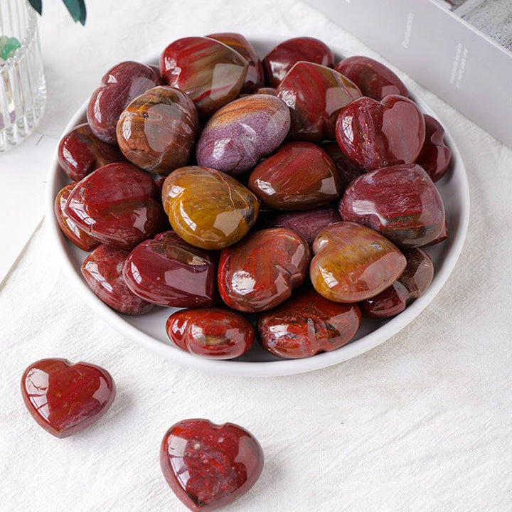 Olivenorma Agata Rossa Lucida Pietra da Gioco Cristallo Cuore