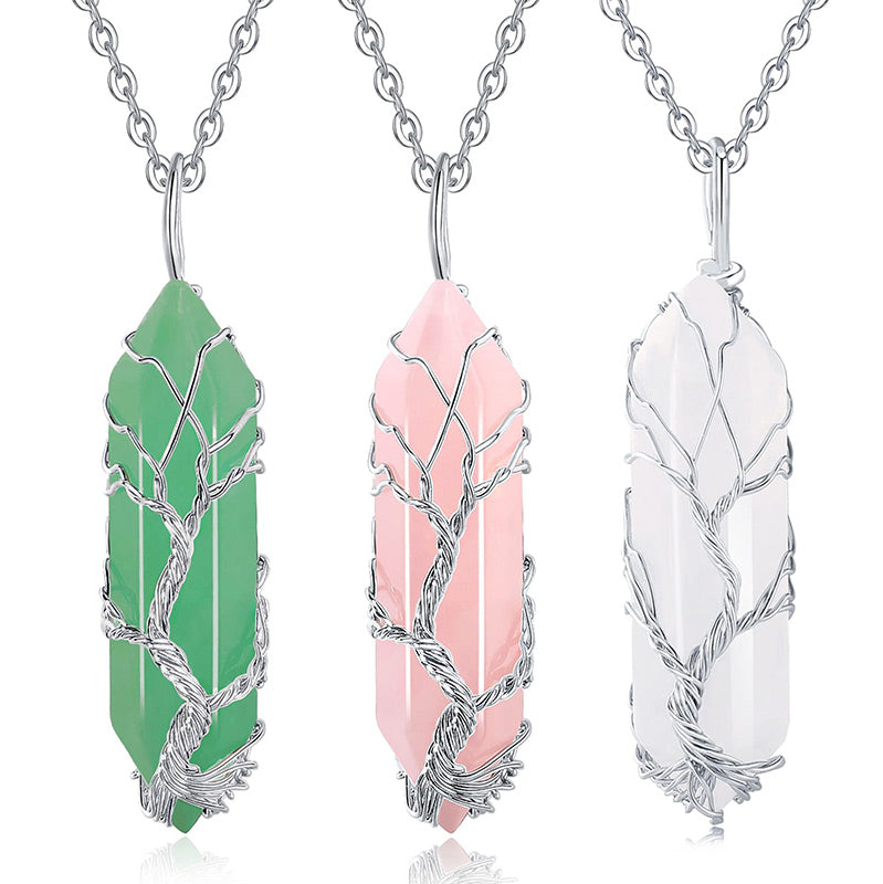 Collana in cristallo Olivenorma con pietra preziosa dell'albero della vita