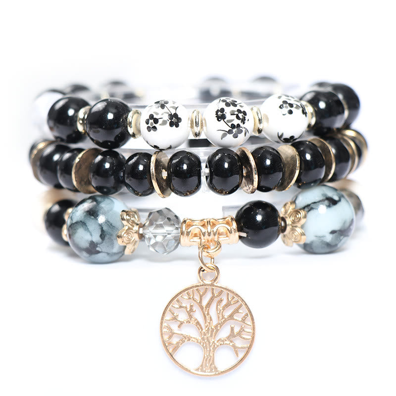 Olivenorma Boho Braccialetto di cristallo fatto a mano con albero della vita 