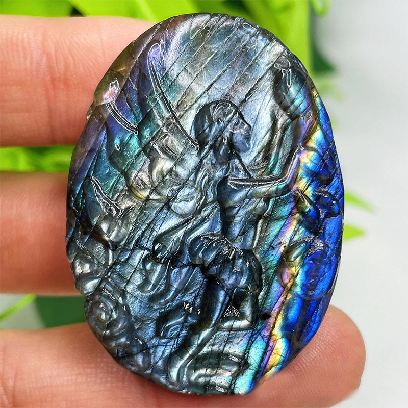 Ornamenti con faccia di luna in labradorite naturale Olivenorma , decorazione con pietre preziose 