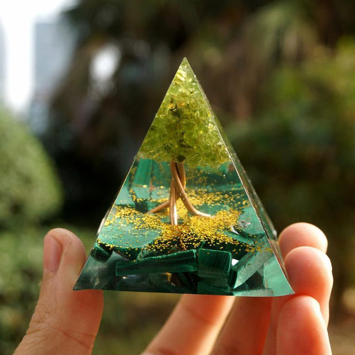 Olivenorma Albero della vita Foresta dell'amore sacro Piramide di orgone