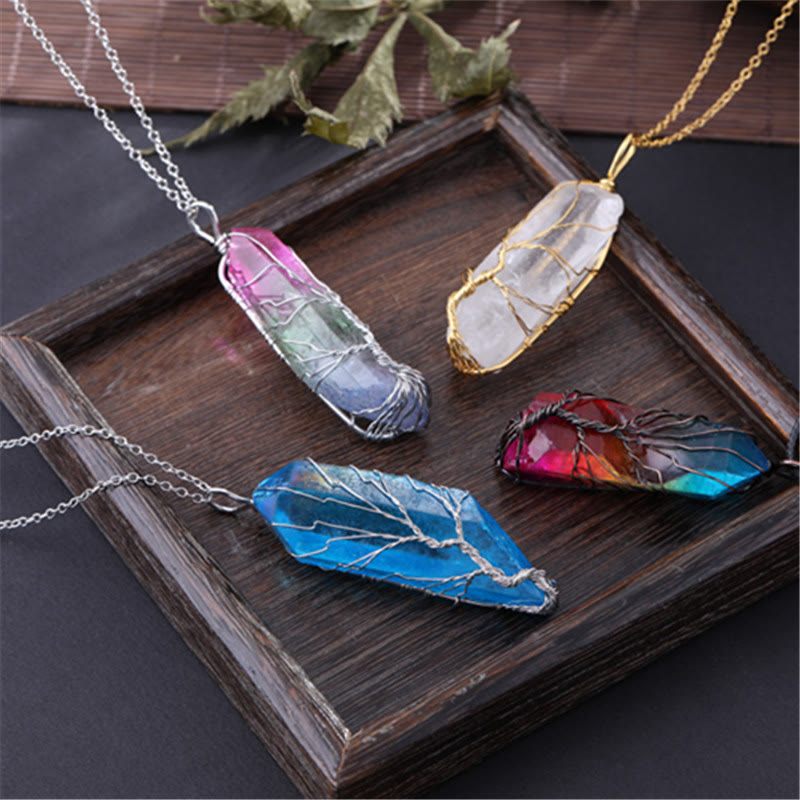 Olivenorma"Life Energy" - Collana di cristallo dell'albero della vita