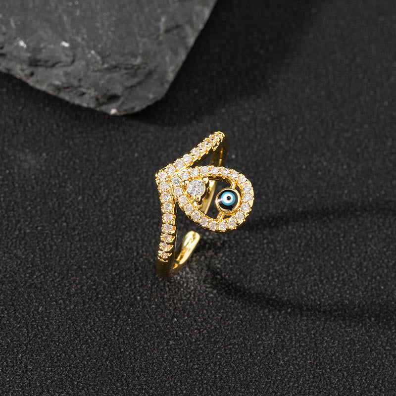 Olivenorma Anello Zircone Bianco Anello Regolabile Malocchio