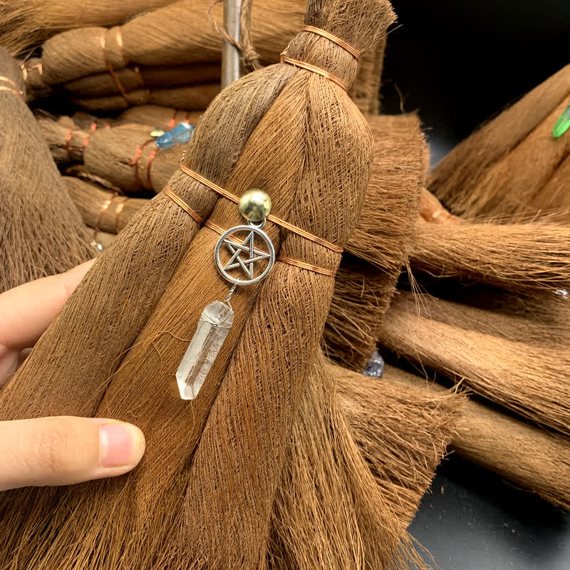 Ornamento a forma di stella di scopa di paglia di cristallo Olivenorma