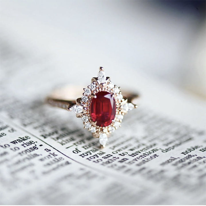 Anello Atmosfera "Miss Rose" in rubino vintage Olivenorma 
