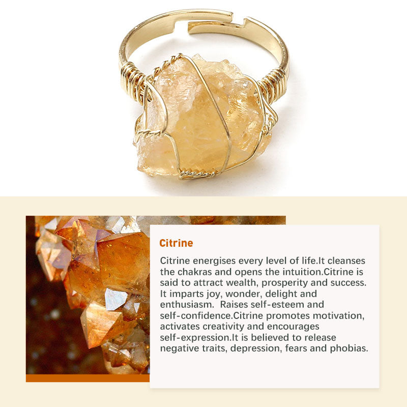 Anello irregolare in cristallo naturale