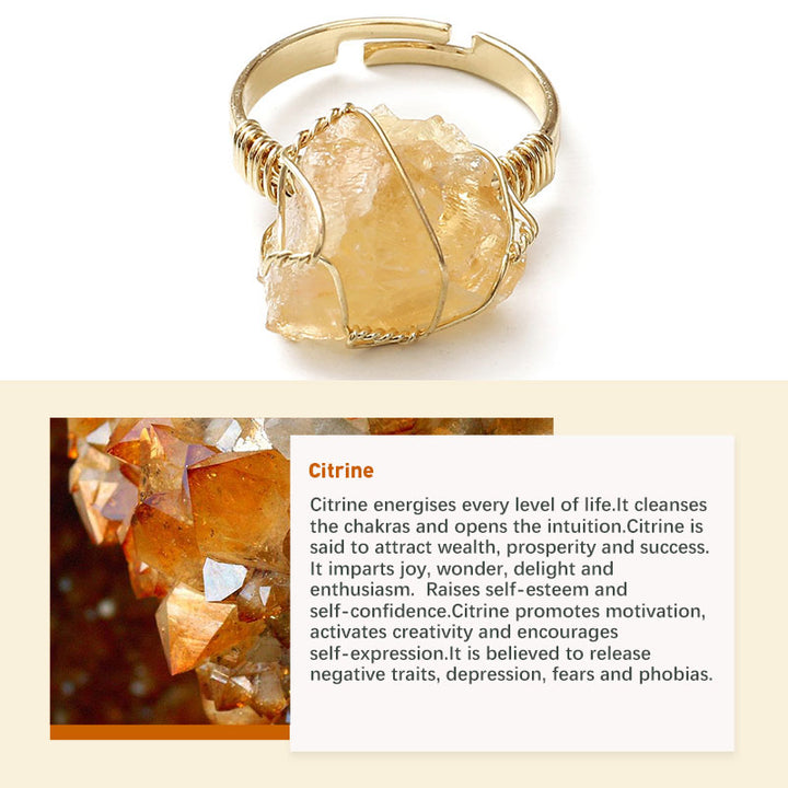 Anello irregolare in cristallo naturale