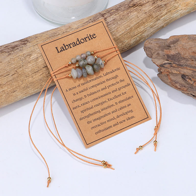 Bracciale Olivenorma Gravel intrecciato con perline 