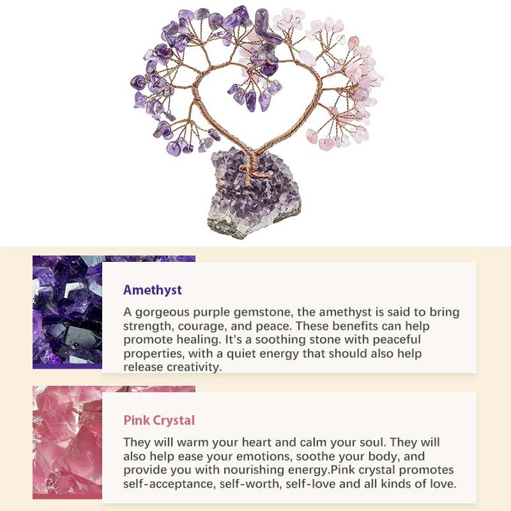 Pietra di cristallo naturale Amore Feng Shui Albero